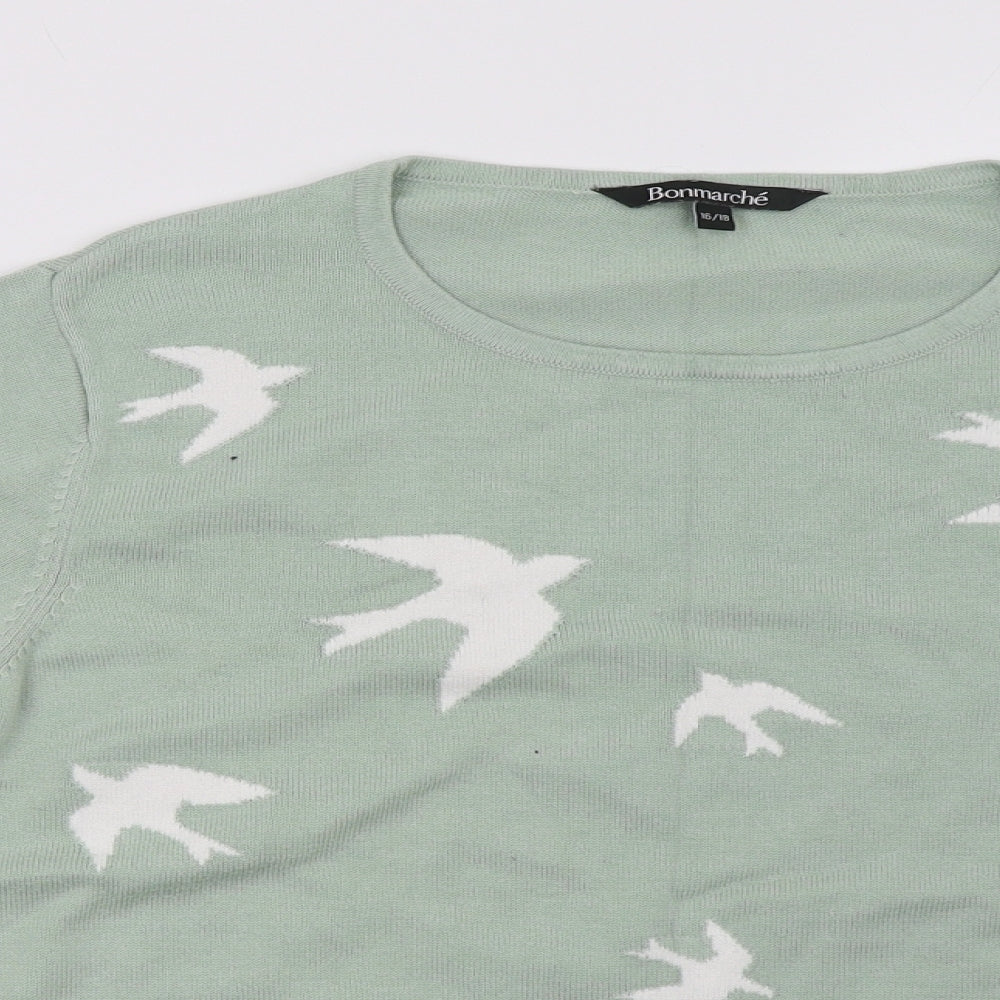 bonmarch Womens Green   Pullover Sweatshirt Size 18