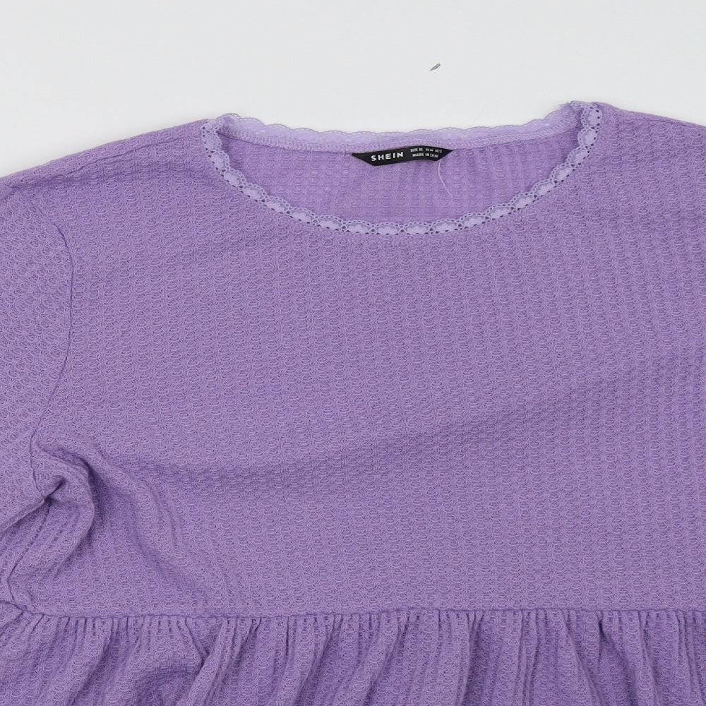 SheIn Womens Purple   Pullover Sweatshirt Size XL