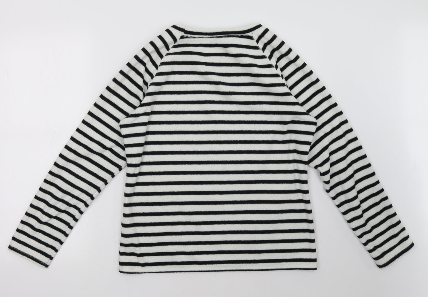 Marks and Spencer Womens White Striped  Pullover Sweatshirt Size 14