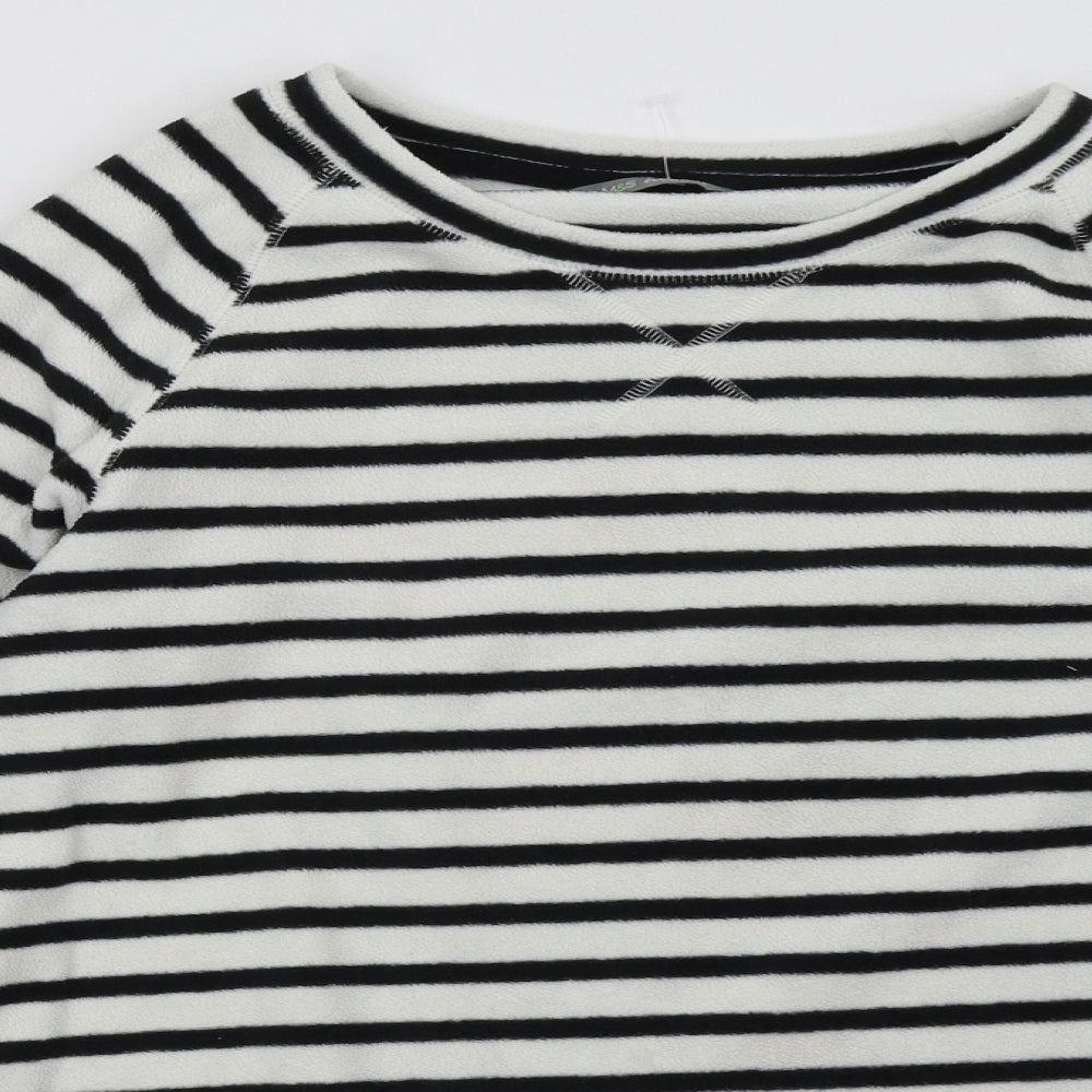 Marks and Spencer Womens White Striped  Pullover Sweatshirt Size 14