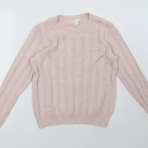 H&M Womens Pink Geometric  Pullover Sweatshirt Size M