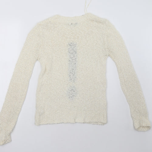 New Look Womens White   Pullover Sweatshirt Size 12