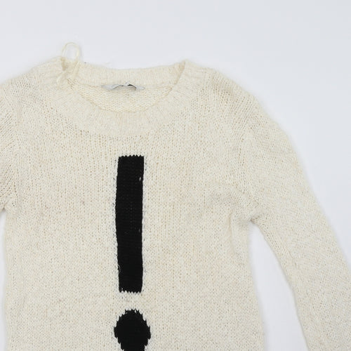New Look Womens White   Pullover Sweatshirt Size 12