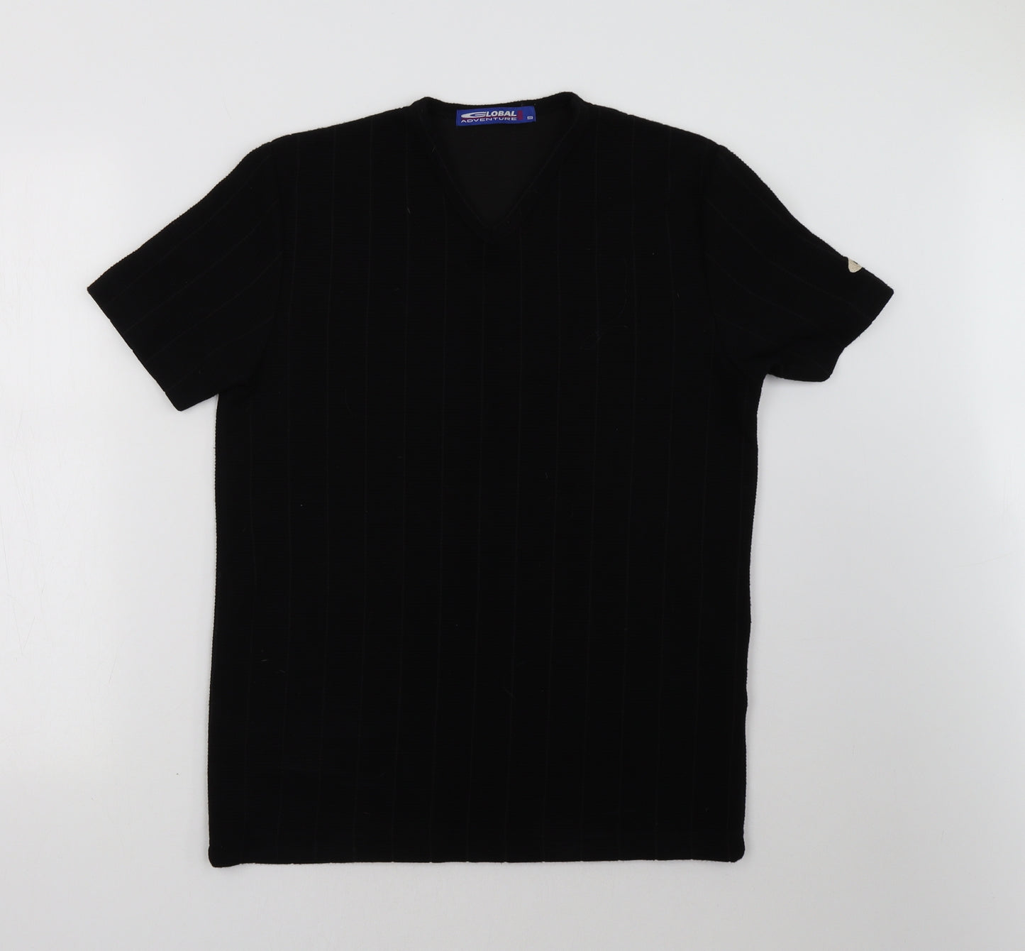 lobal adventure Mens Black    T-Shirt Size S