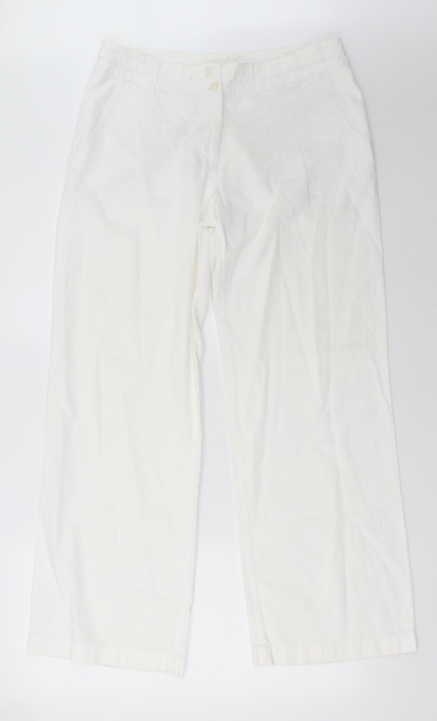 NEXT Womens White   Trousers  Size 10 L32 in