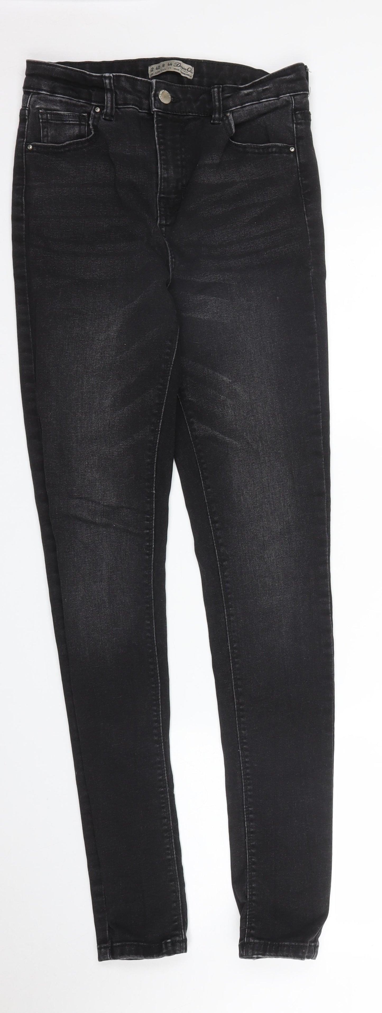 Primark Womens Black  Denim Skinny Jeans Size 12 L31 in
