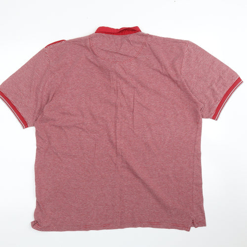 Oak Valley Mens Red Striped   Polo Size L