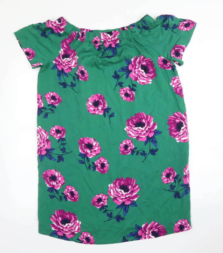 TU Womens Green Floral A-Line Size 12