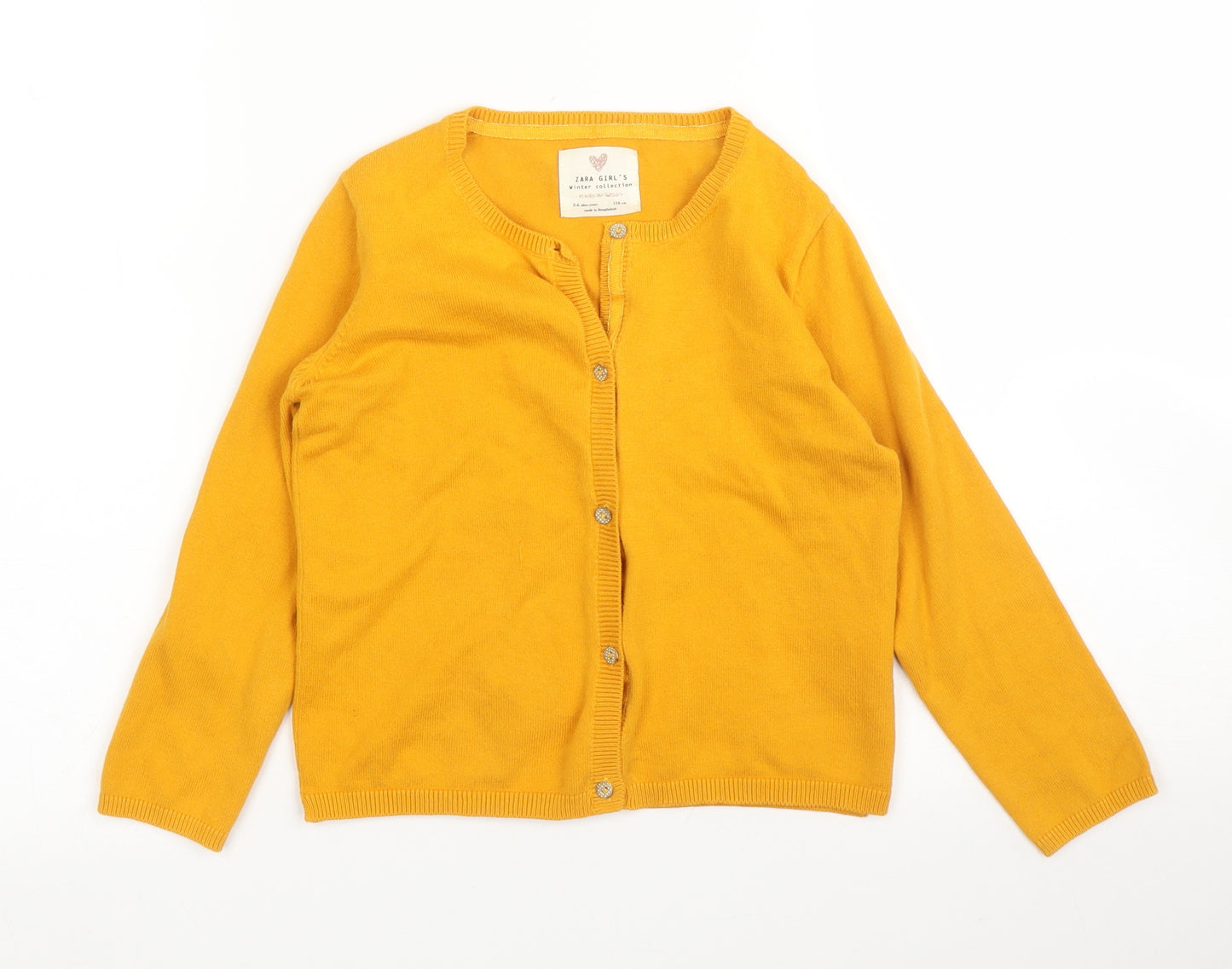 Zara Girls Yellow   Cardigan Jumper Size 5 Years