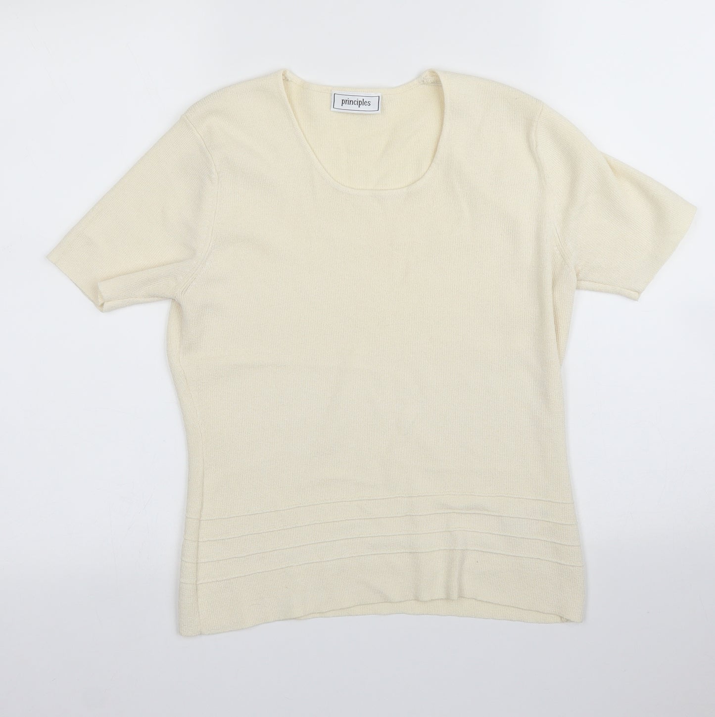 Principles Womens Ivory   Basic T-Shirt Size 14