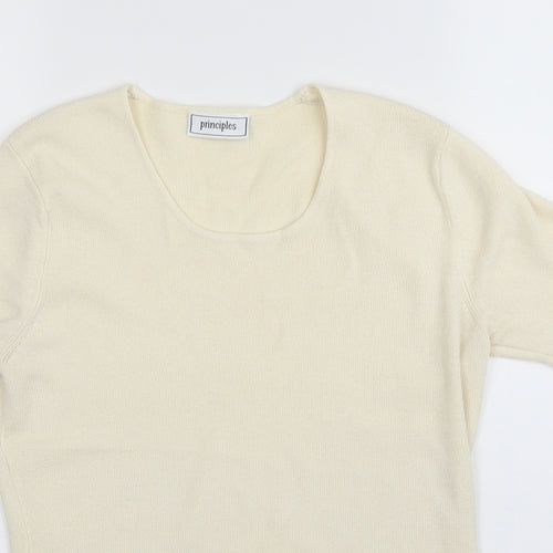 Principles Womens Ivory   Basic T-Shirt Size 14