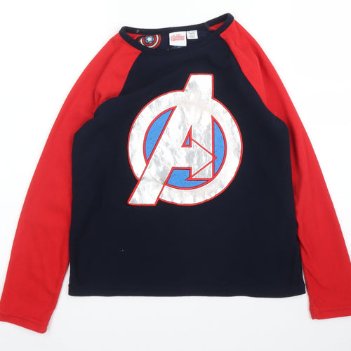 Primark Boys Blue Solid Fleece  Pyjama Top Size 10 Years  - Marvel