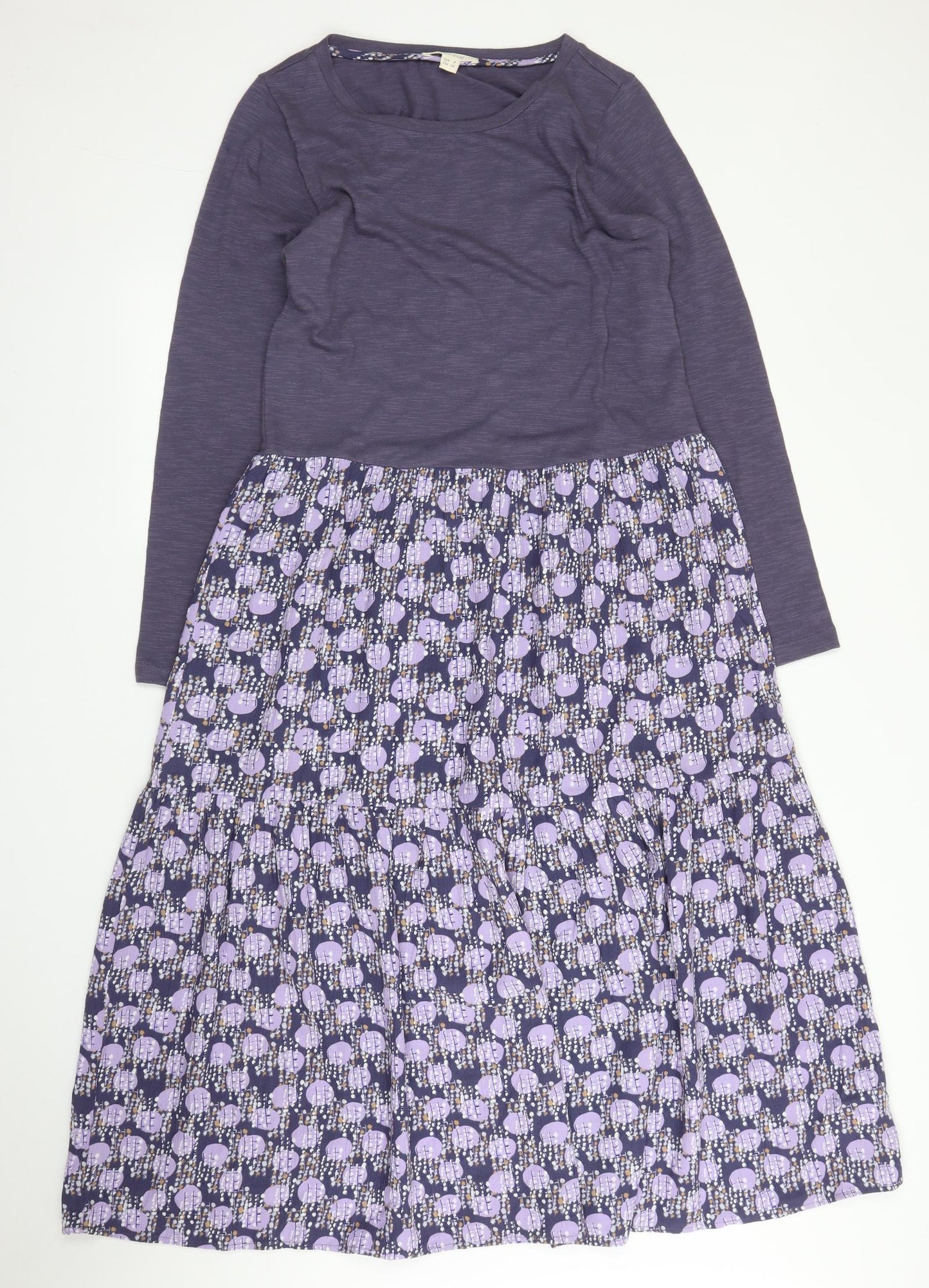 White Stuff Womens Purple Polka Dot  A-Line  Size 8