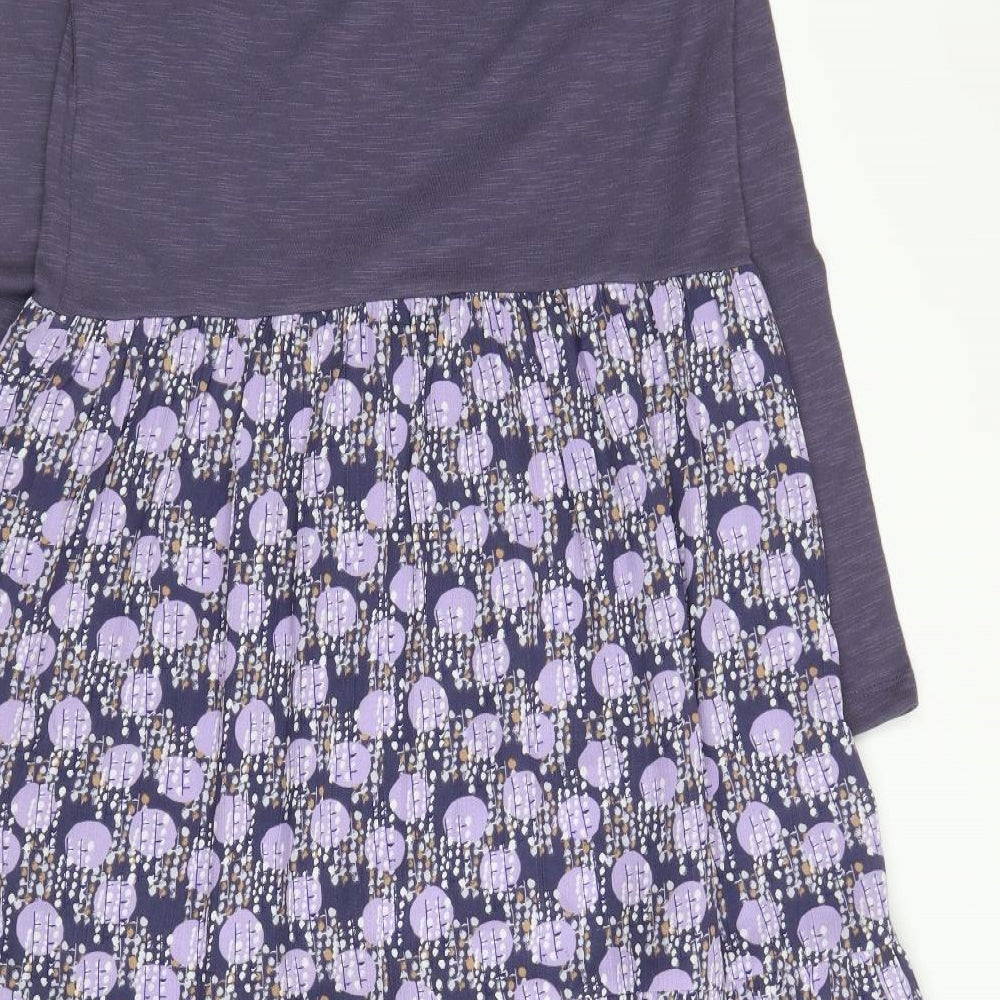 White Stuff Womens Purple Polka Dot  A-Line  Size 8