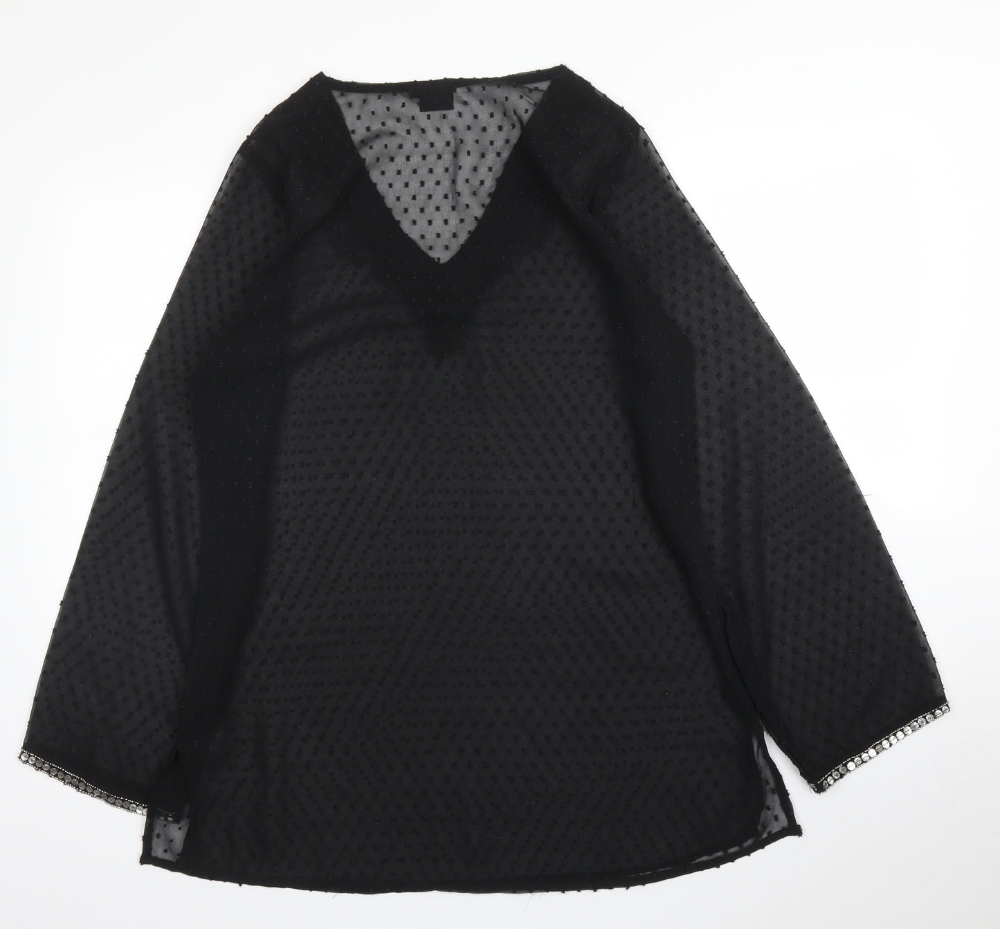 Kushi Womens Black   Kimono Blouse Size 10