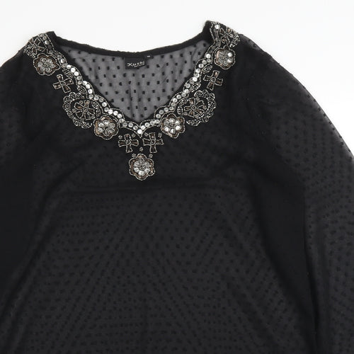 Kushi Womens Black   Kimono Blouse Size 10