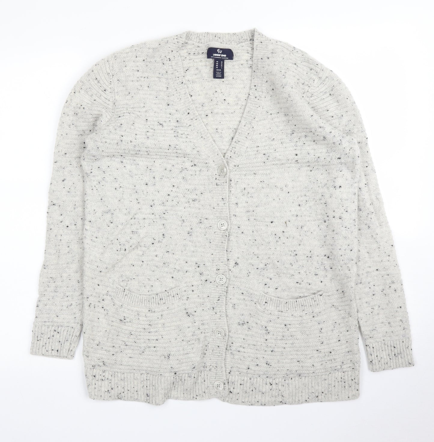 Lands' End Womens Grey   Cardigan Jumper Size M