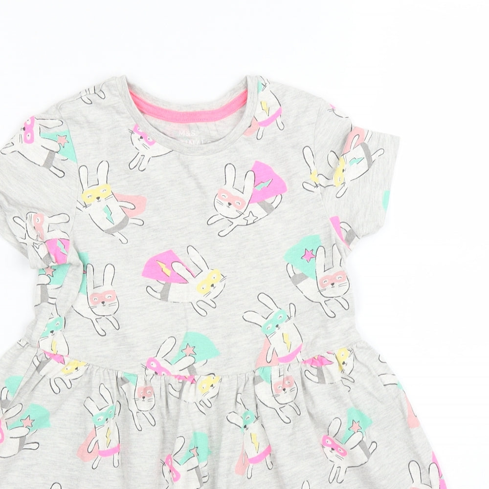 M&S Girls Grey   A-Line  Size 5-6 Years
