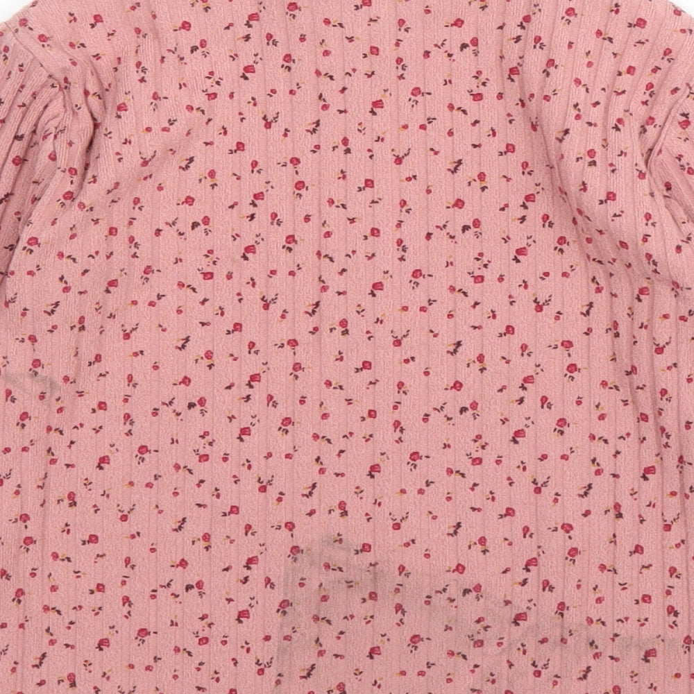 Zara Girls Pink Floral  Basic T-Shirt Size 4-5 Years