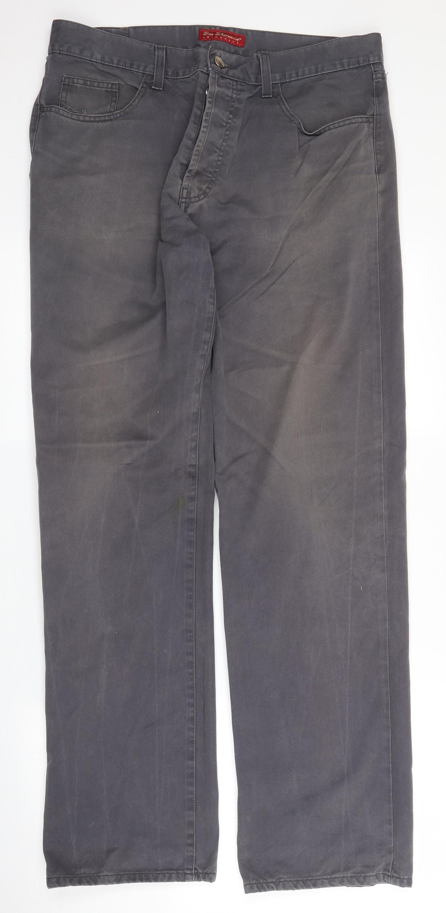 Ben Sherman Mens Grey  Denim Straight Jeans Size 36 in L34 in