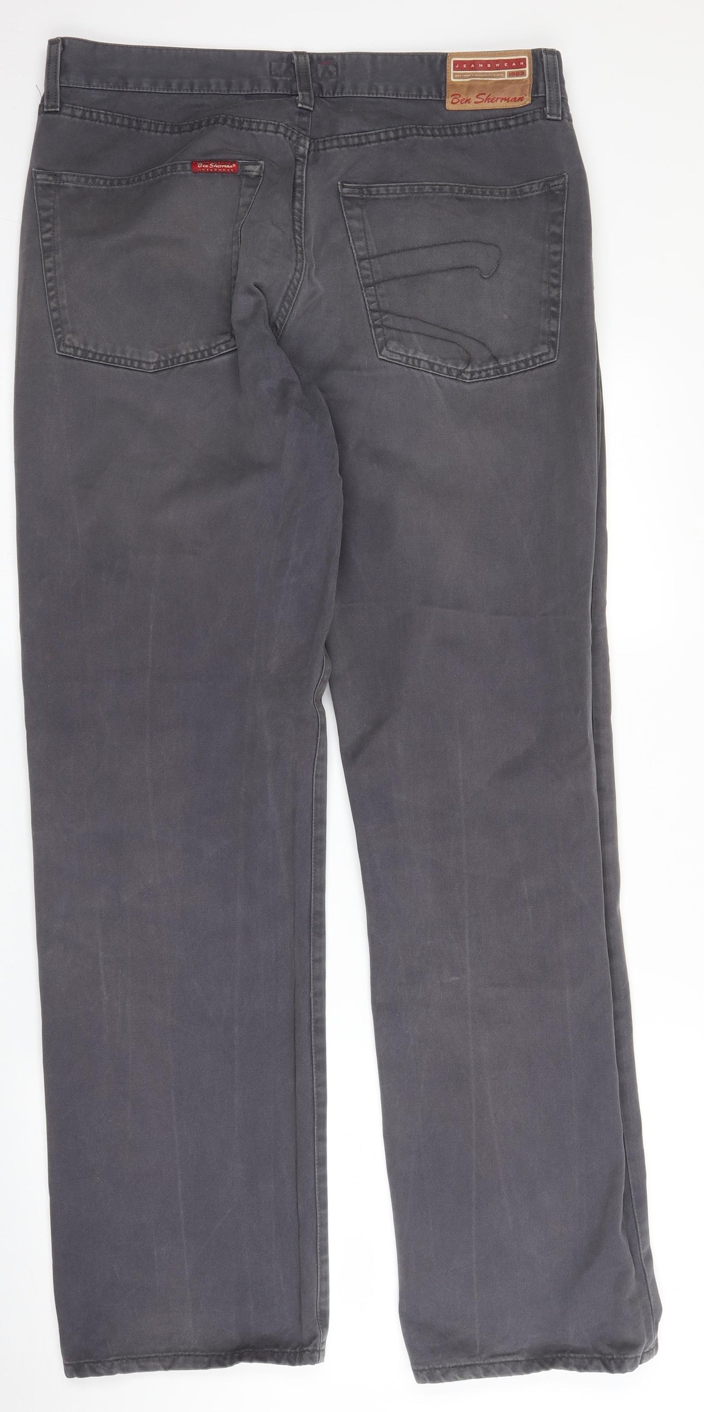 Ben Sherman Mens Grey  Denim Straight Jeans Size 36 in L34 in