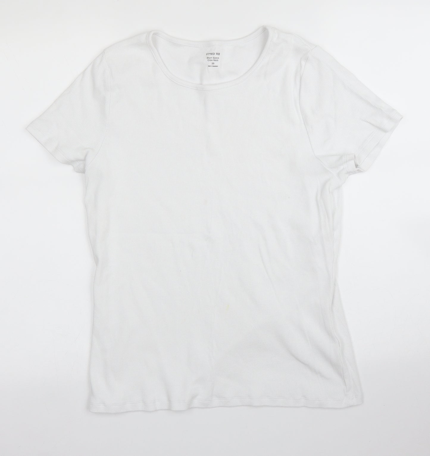 M&S Womens White   Basic T-Shirt Size 20