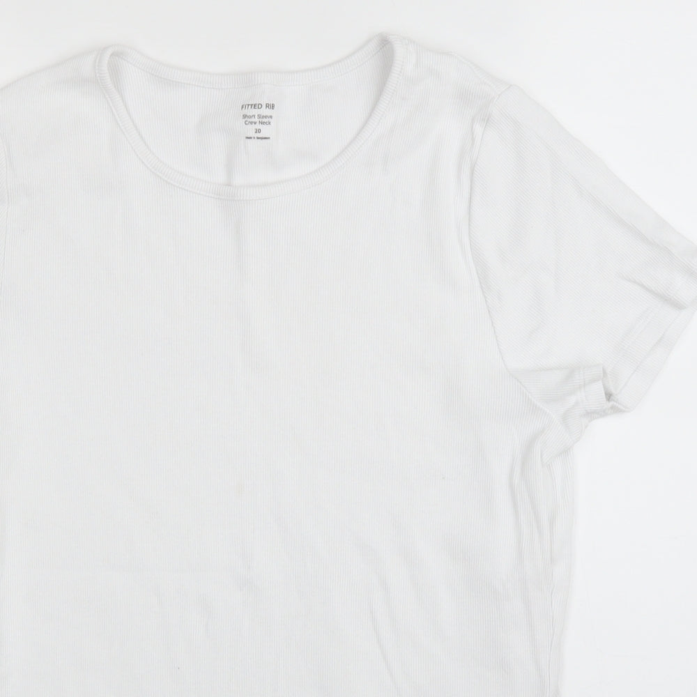 M&S Womens White   Basic T-Shirt Size 20