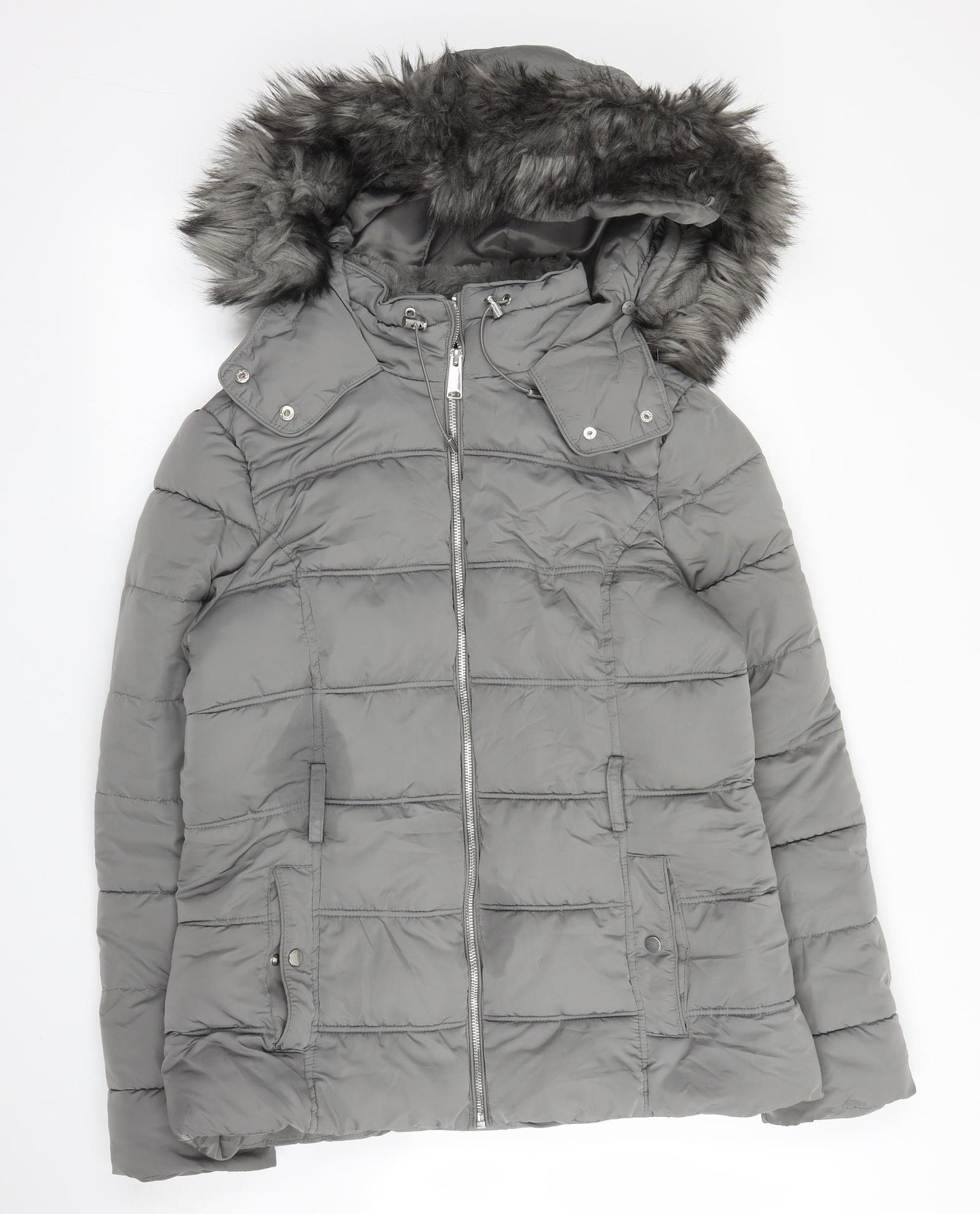 New Look Womens Grey   Puffer Jacket Coat Size 12