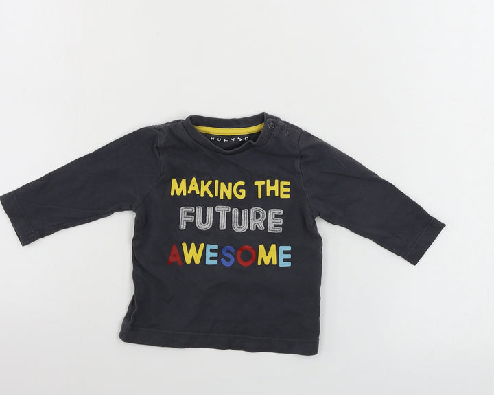 Nutmeg  Boys Grey   Basic T-Shirt Size 3-6 Months