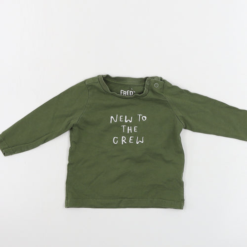 F&F  Boys Green   Basic T-Shirt Size 6-9 Months