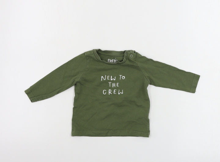 F&F  Boys Green   Basic T-Shirt Size 6-9 Months