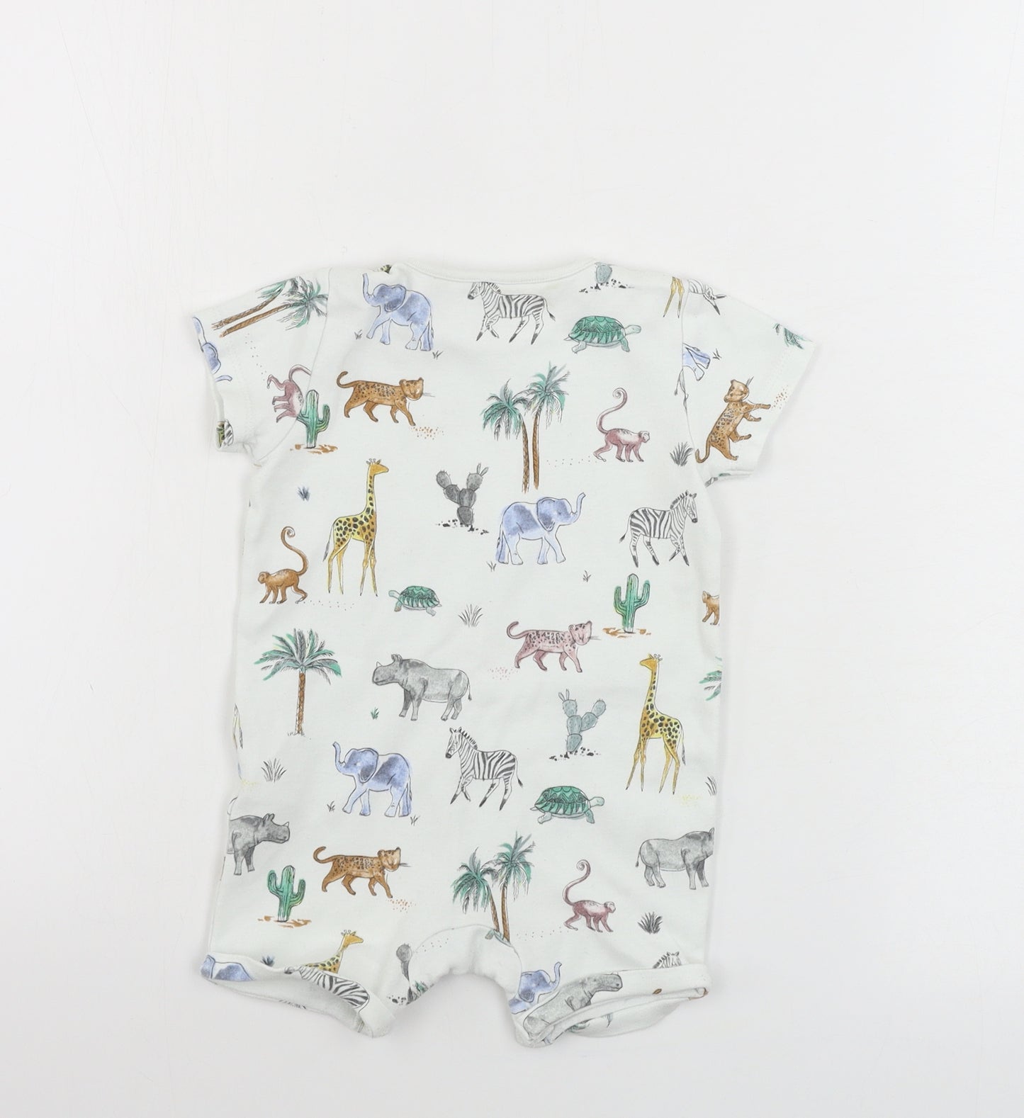 NEXT  Boys White Animal Print  Babygrow One-Piece Size 3-6 Months