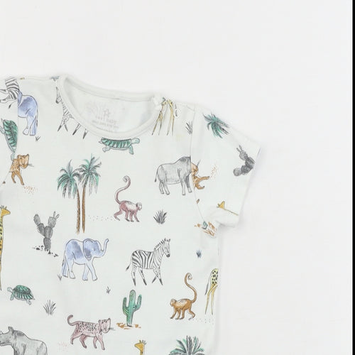 NEXT  Boys White Animal Print  Babygrow One-Piece Size 3-6 Months