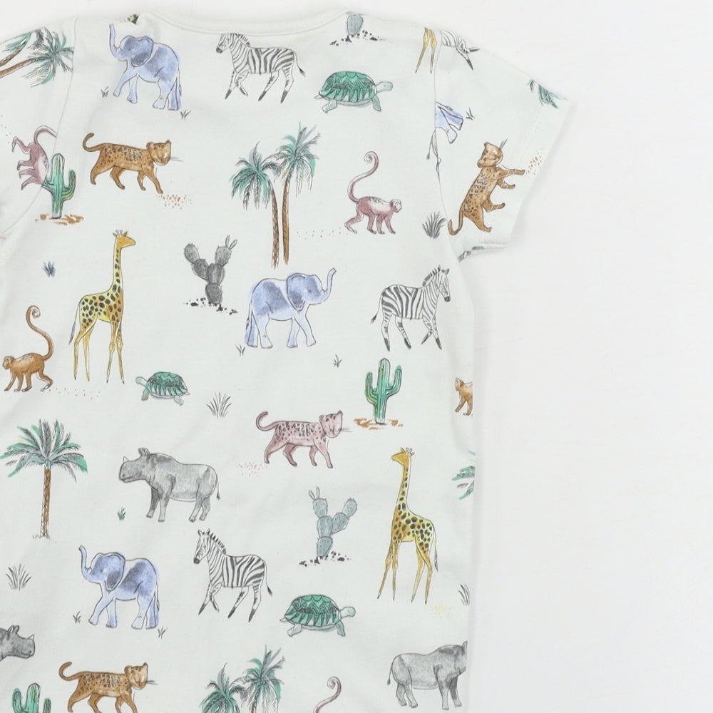 NEXT  Boys White Animal Print  Babygrow One-Piece Size 3-6 Months