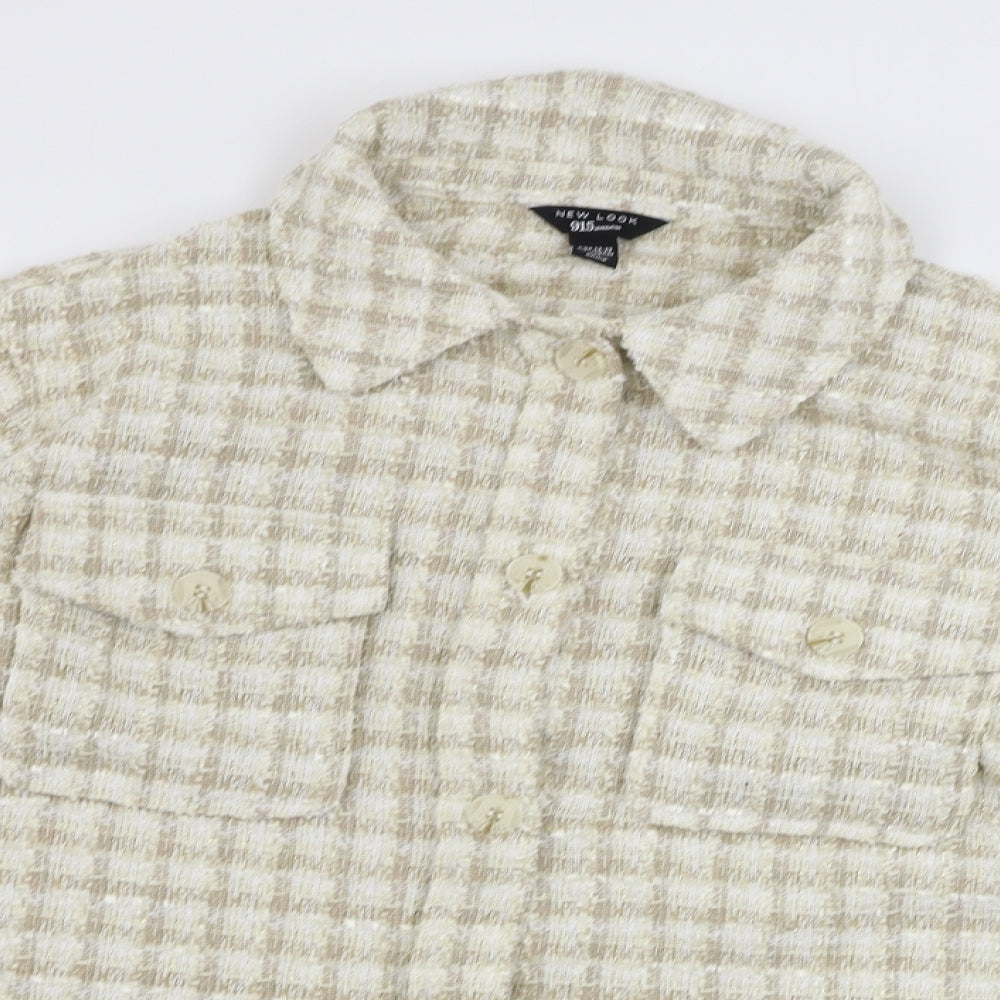 New Look  Girls Beige Check  Jacket Coat Size 12-13 Years