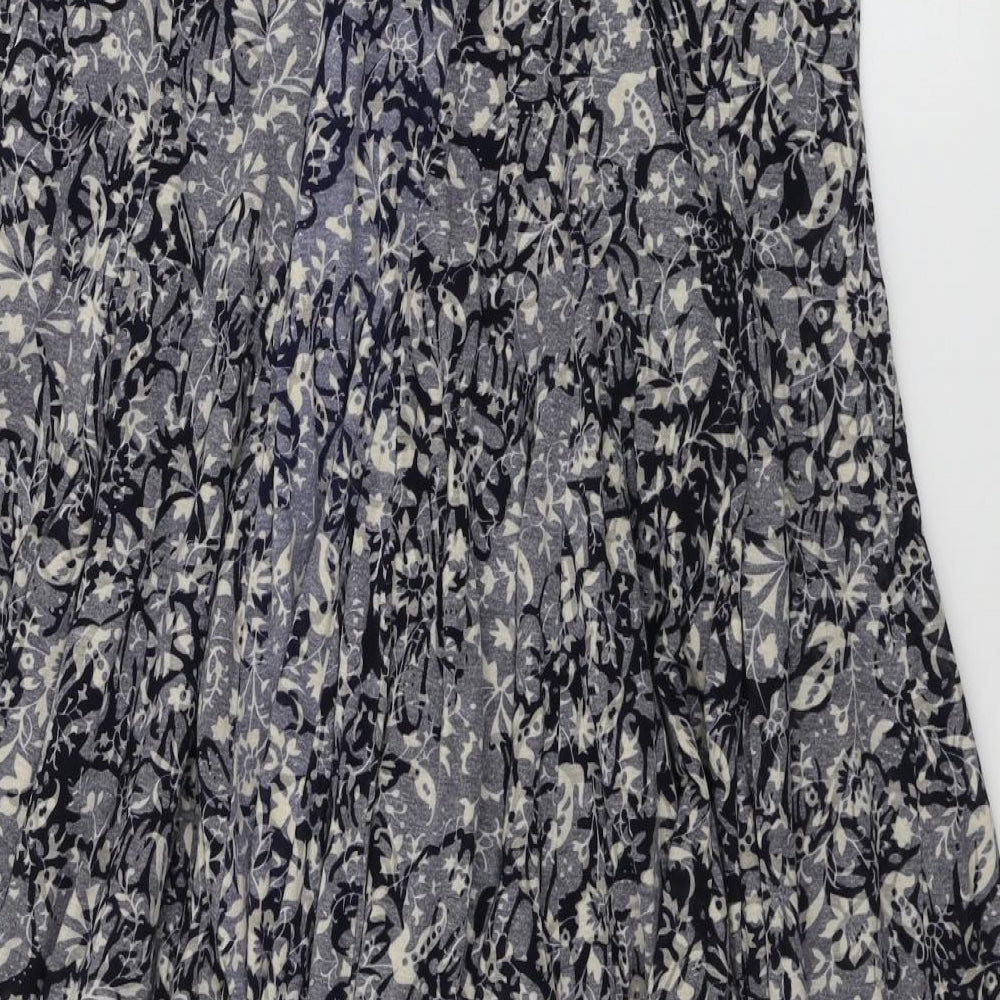Per Una Womens Grey Floral  A-Line Skirt Size 10
