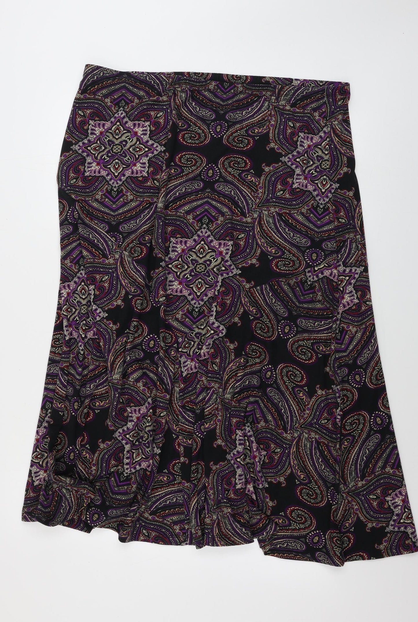 Marks and Spencer  Womens Black Geometric  A-Line Skirt Size 18