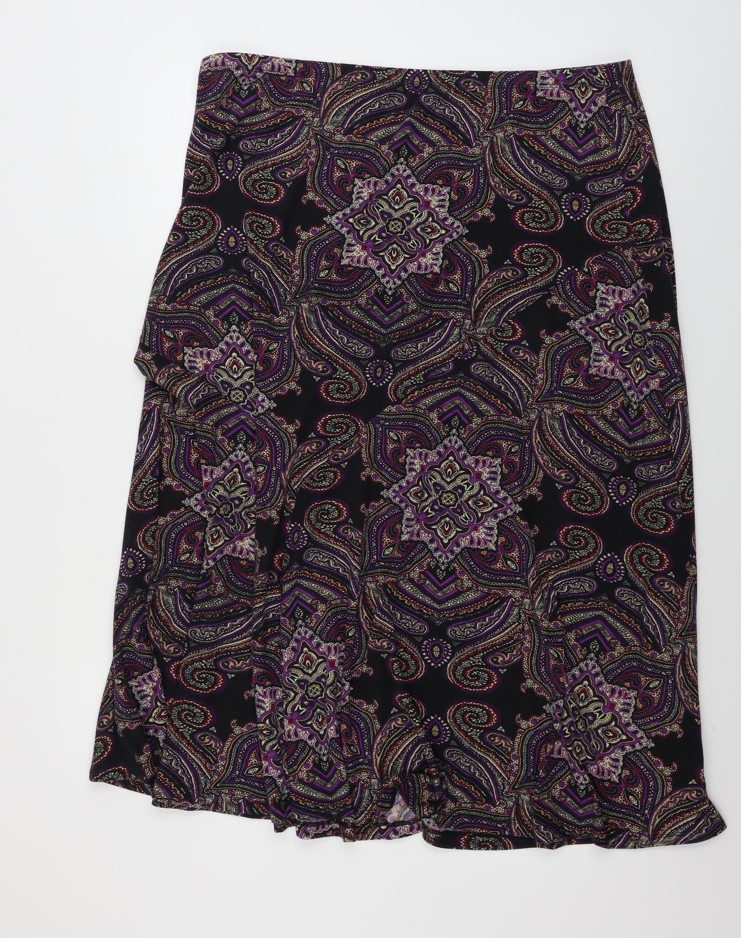 Marks and Spencer  Womens Black Geometric  A-Line Skirt Size 18