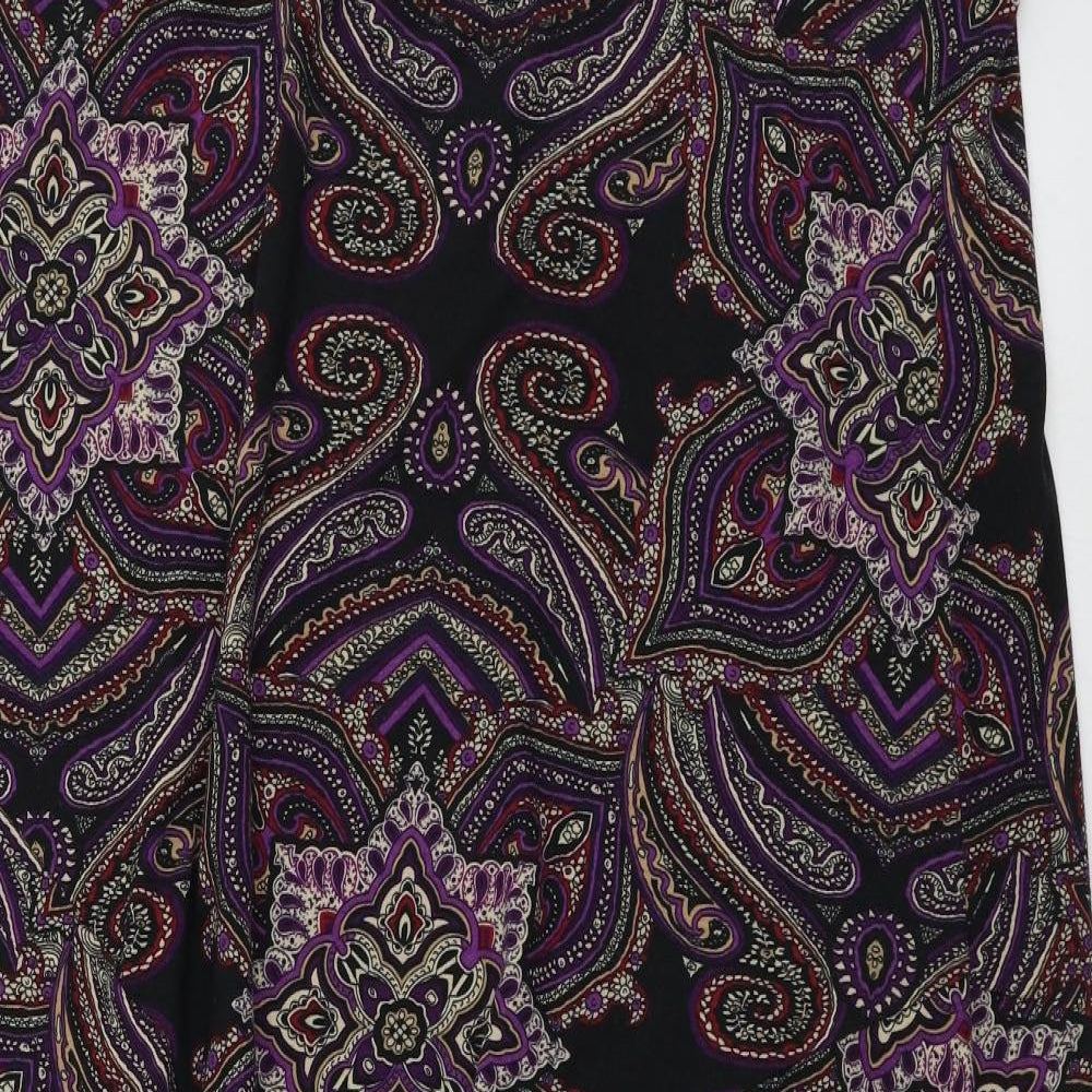Marks and Spencer  Womens Black Geometric  A-Line Skirt Size 18