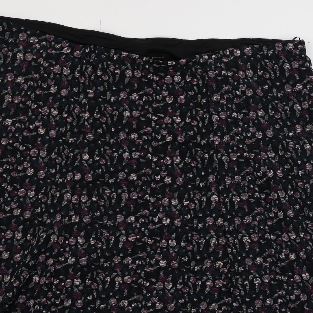 Anna rose  Womens Black Floral  A-Line Skirt Size 20