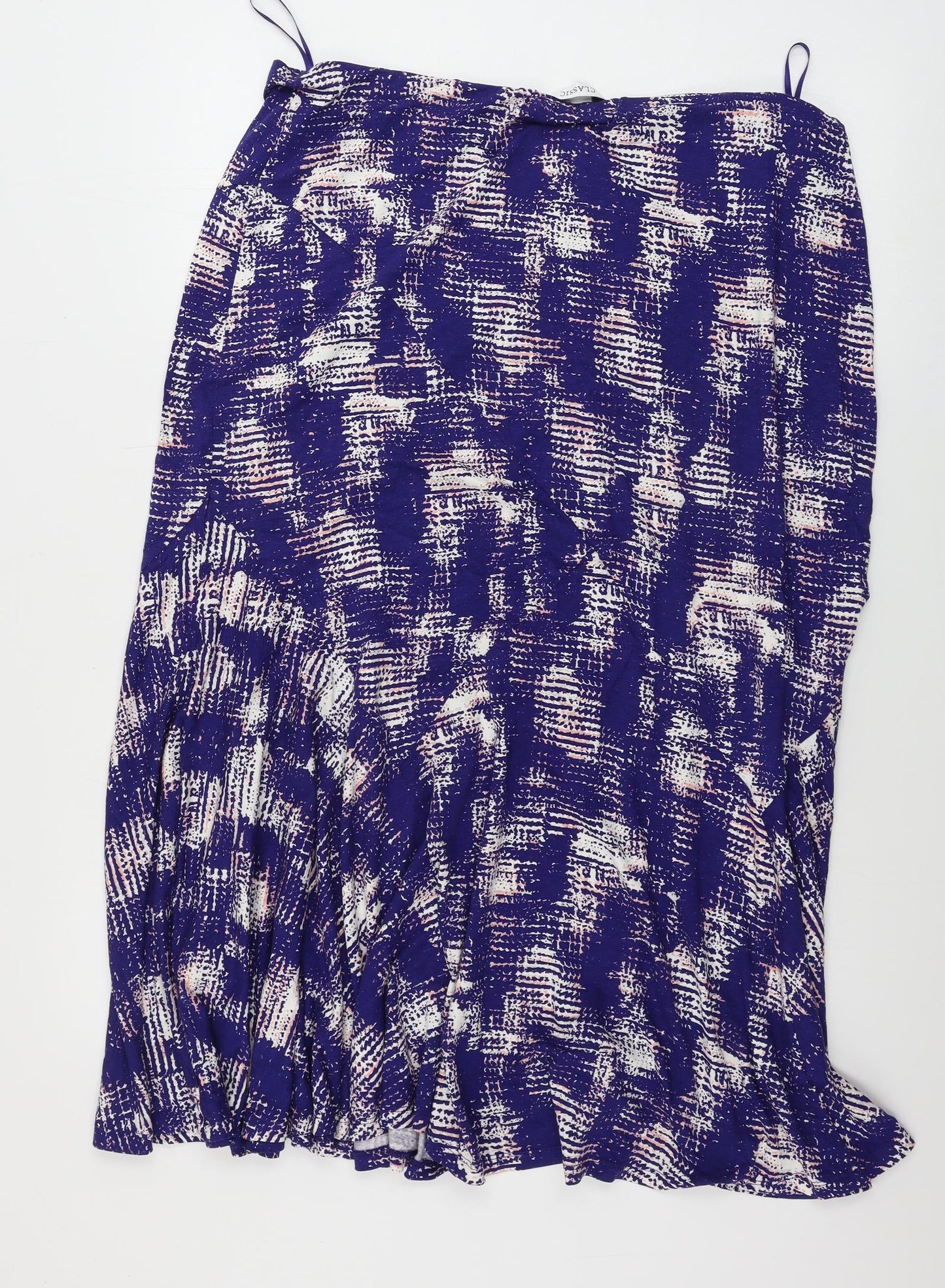 Marks and Spencer  Womens Blue Geometric  A-Line Skirt Size 16
