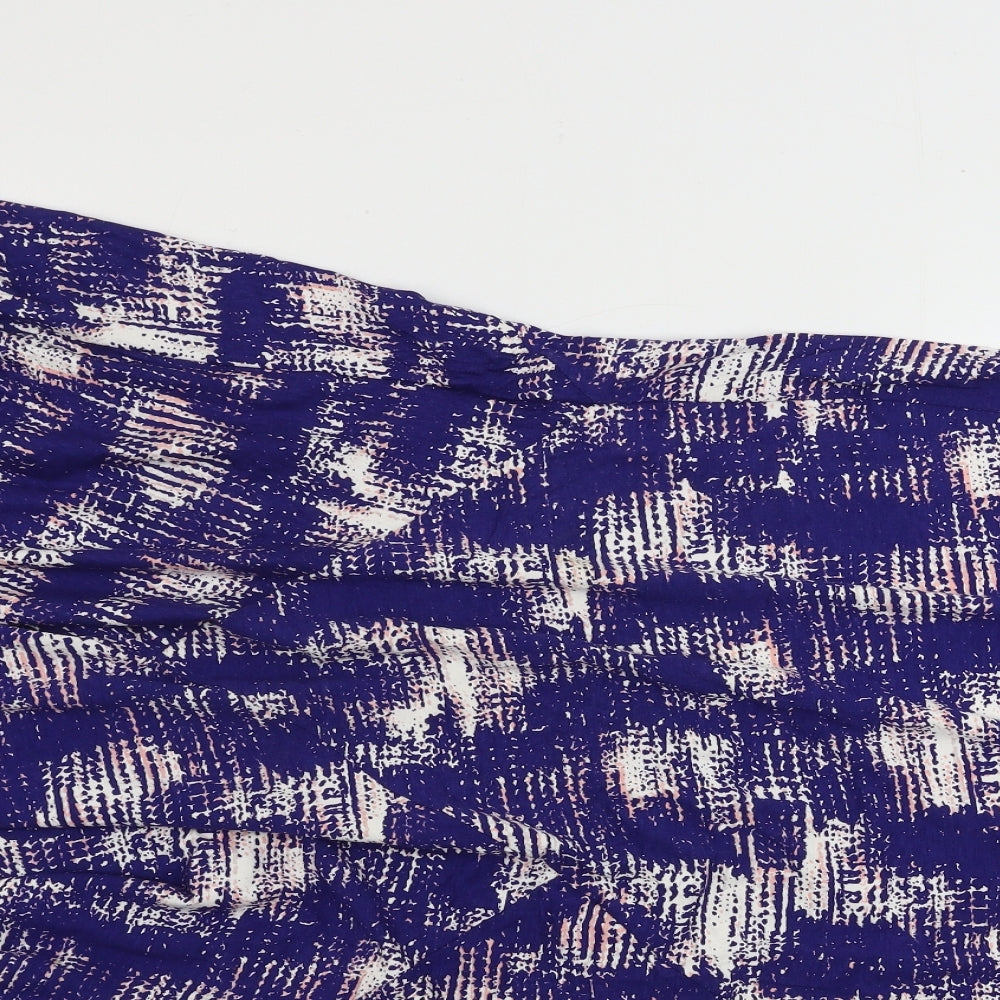 Marks and Spencer  Womens Blue Geometric  A-Line Skirt Size 16