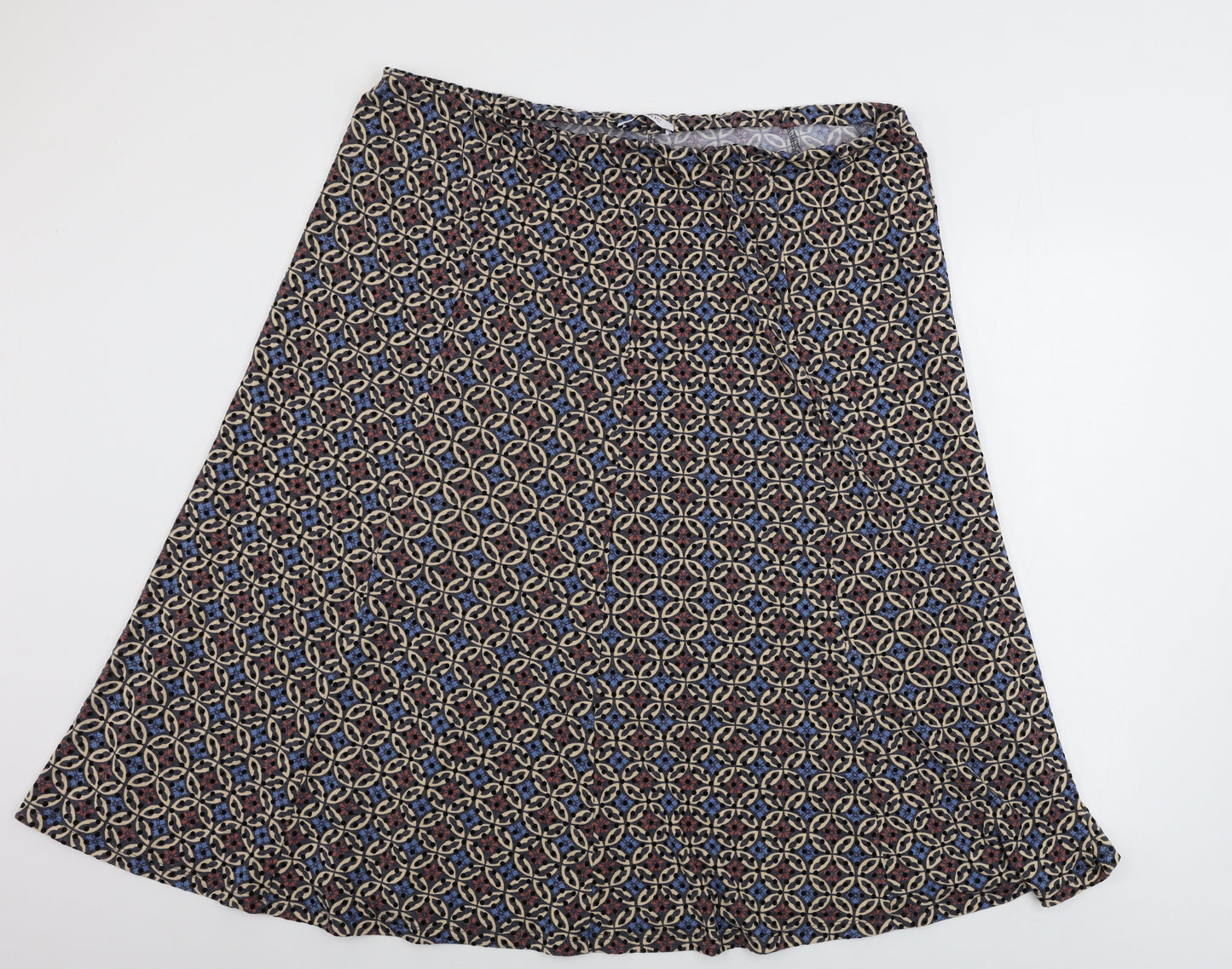 Marks and Spencer  Womens Beige Geometric  A-Line Skirt Size 20