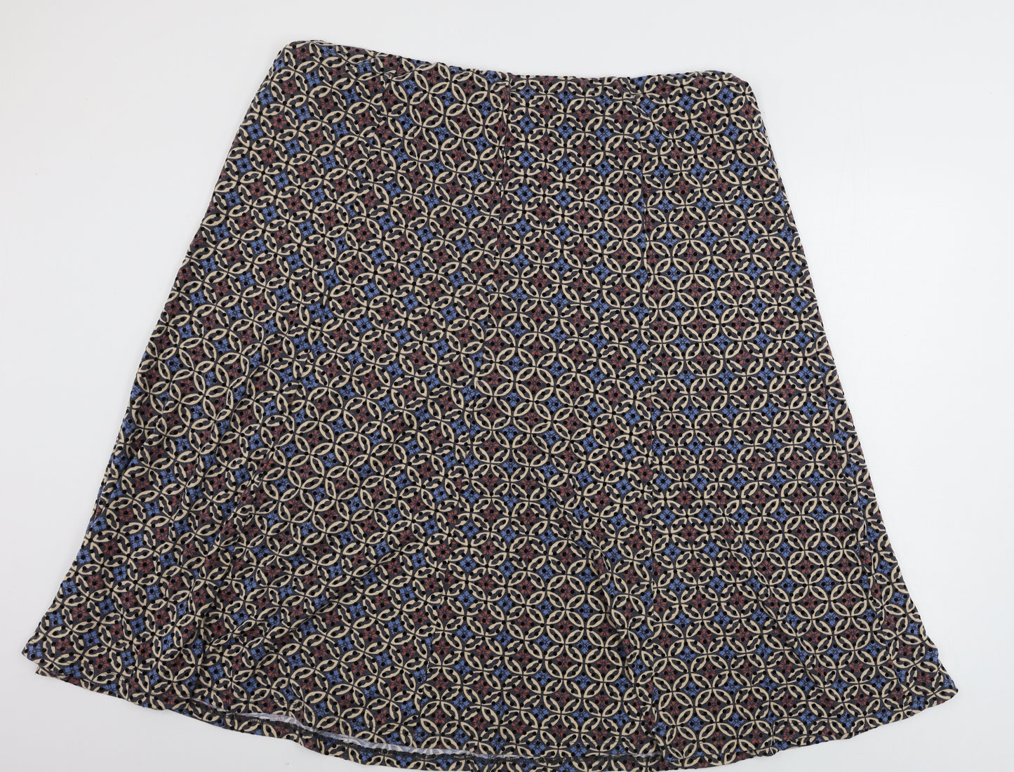 Marks and Spencer  Womens Beige Geometric  A-Line Skirt Size 20