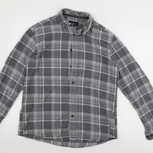 Marks and Spencer  Mens Grey Check   Button-Up Size S