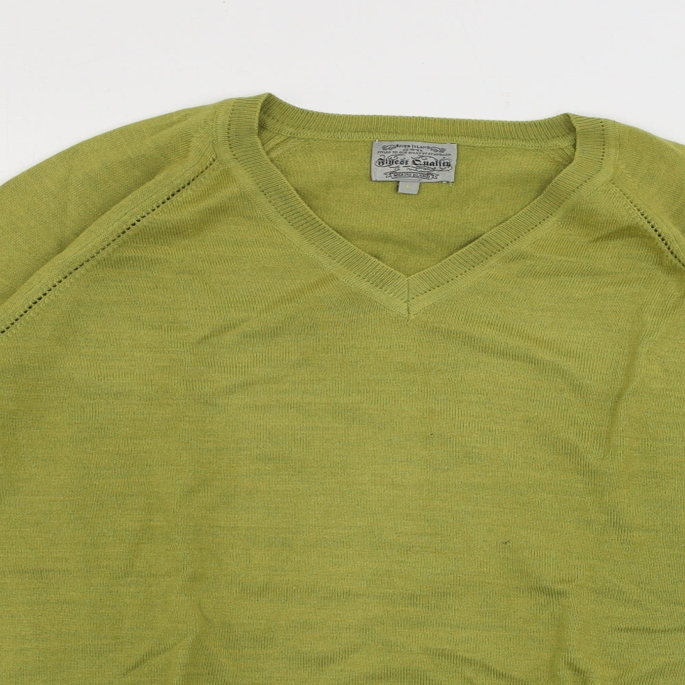 River Island  Mens Green   Pullover Jumper Size L