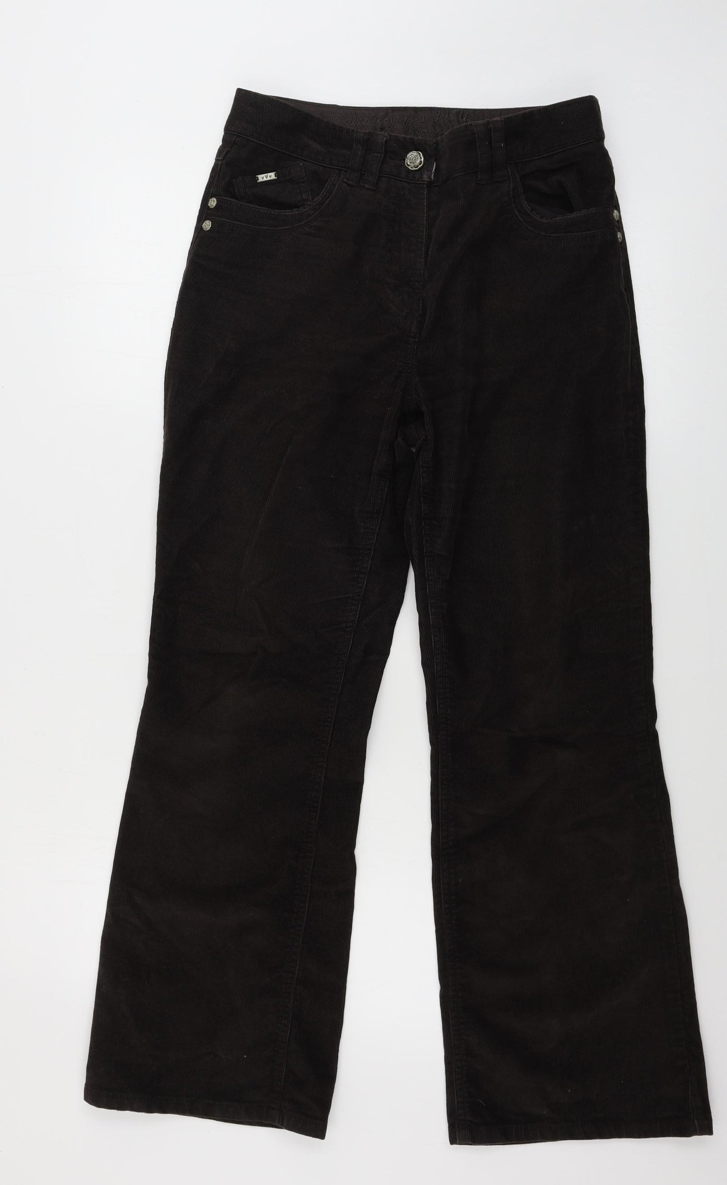 Per Una  Womens Brown  Corduroy Straight Jeans Size 8 L26 in