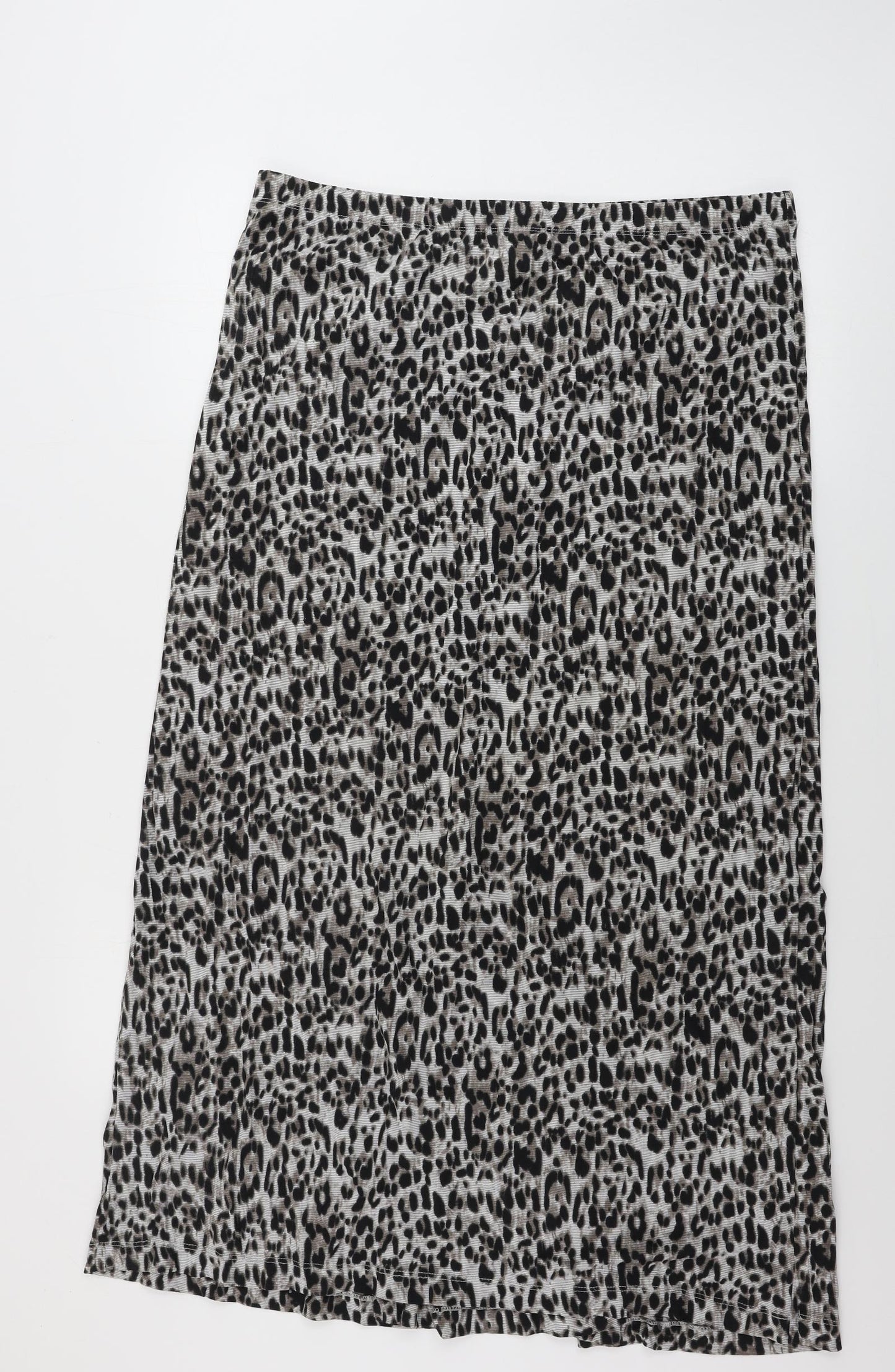 w.lane Womens Grey Animal Print  A-Line Skirt Size 14