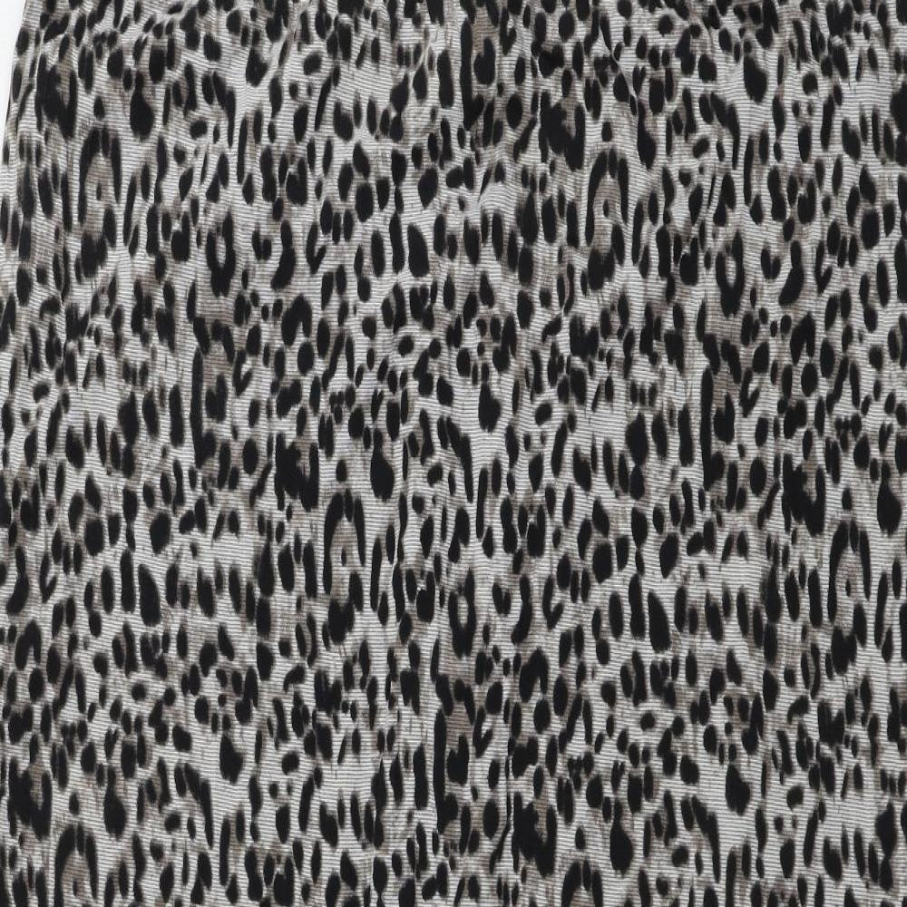 w.lane Womens Grey Animal Print  A-Line Skirt Size 14