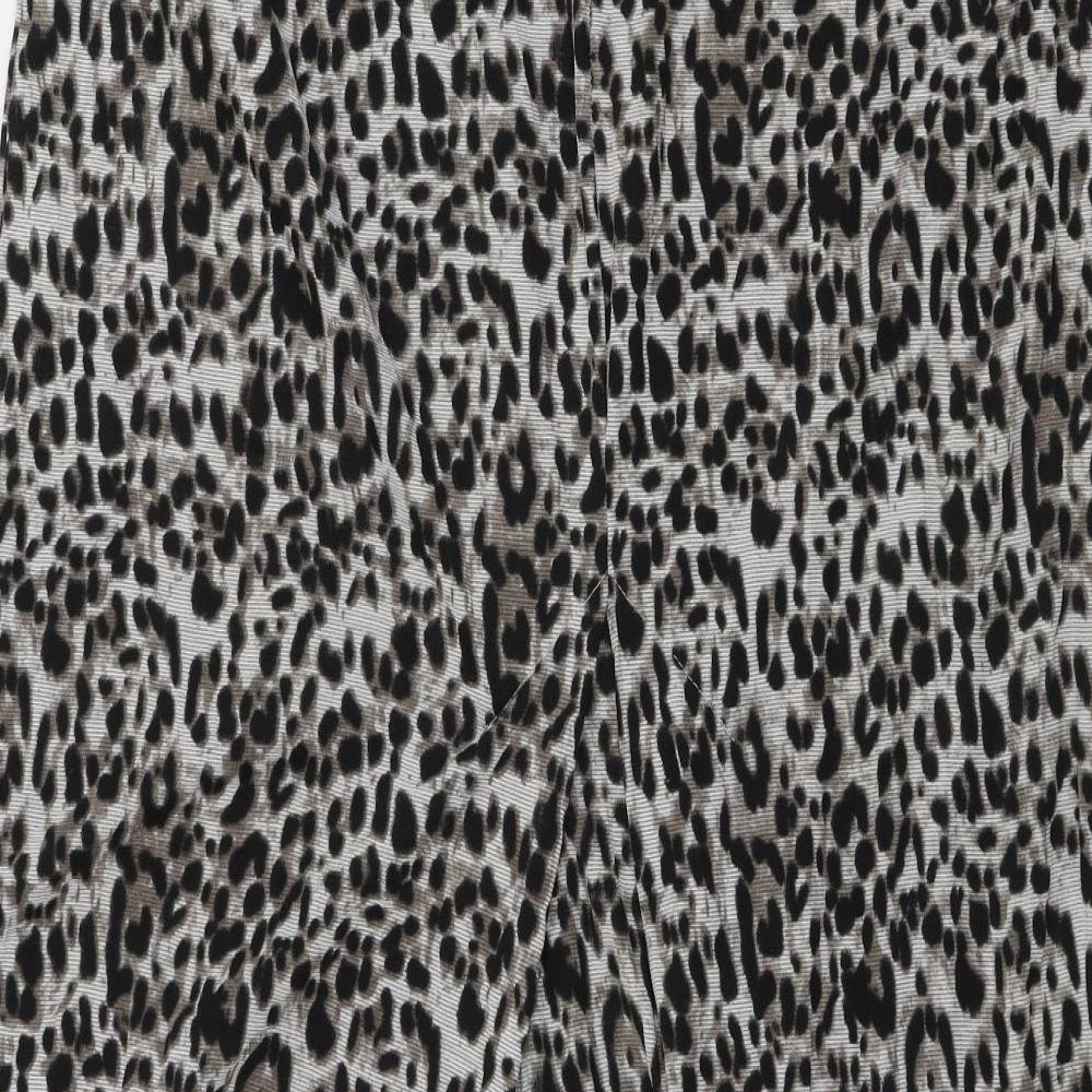 w.lane Womens Grey Animal Print  A-Line Skirt Size 14